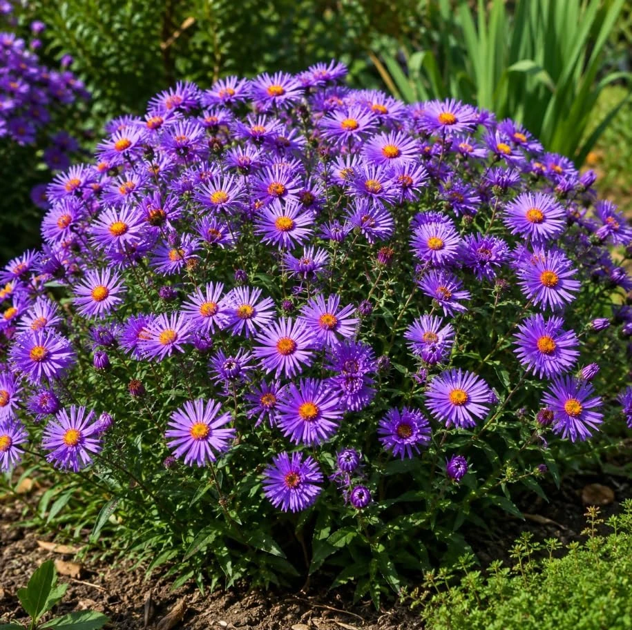 Set of 2 Tahoka Daisy Live Plants, Purple Aster Flower, 3-5 Inch Tall - Image 4