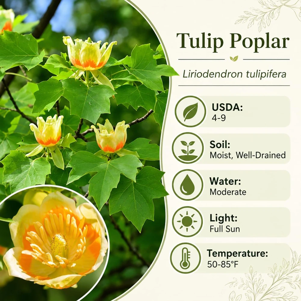 Set of 2 Tulip Poplar Trees Live Plant, 6-12 Inch Tall Seedlings, Quart Pot - Image 4