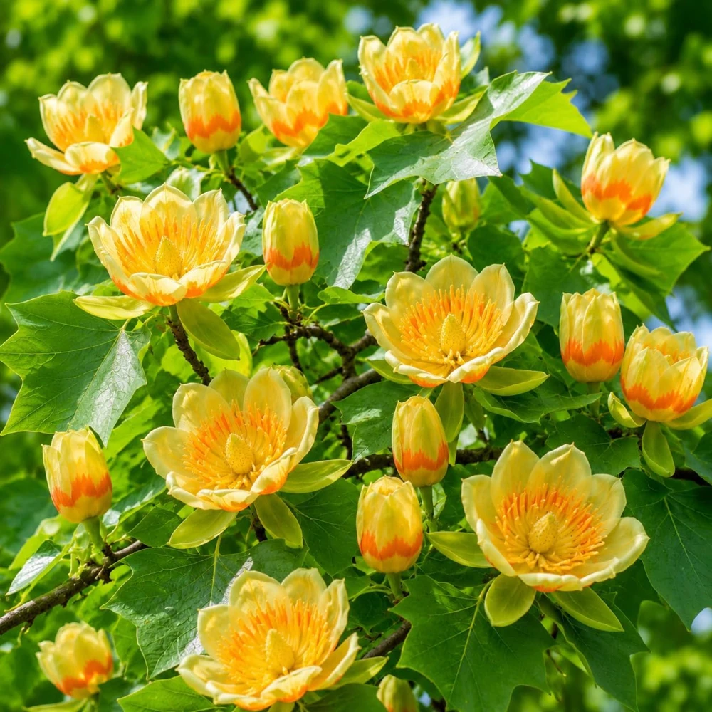 Set of 2 Tulip Poplar Trees Live Plant, 6-12 Inch Tall Seedlings, Quart Pot - Image 1