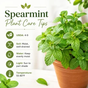 Spearmint Live Plant – 2-4 Inch Tall Fragrant Mint Herb for Home Garden - Image 5