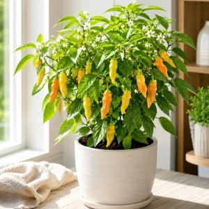 Sugar Rush Peach Pepper Plants - Live Chili Seedlings, 2 Pots, 4-6 Inches Tall, Indoor/Outdoor - Image 5