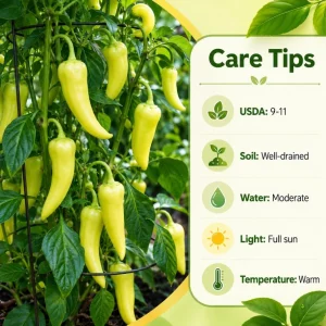 Sweet Banana Pepper Live Plant - 2 Seedlings, 4 Inch Pot, 3-5 Inches Tall, Outdoor Garden & Containers - Image 5