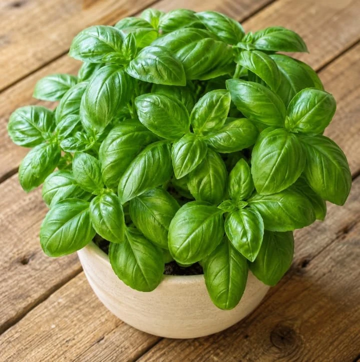 Sweet Basil Live Plant - 2 Plants Per Pot, 4-6 Inch Tall, Large Leaf Herb for Indoor & Outdoor - Image 3