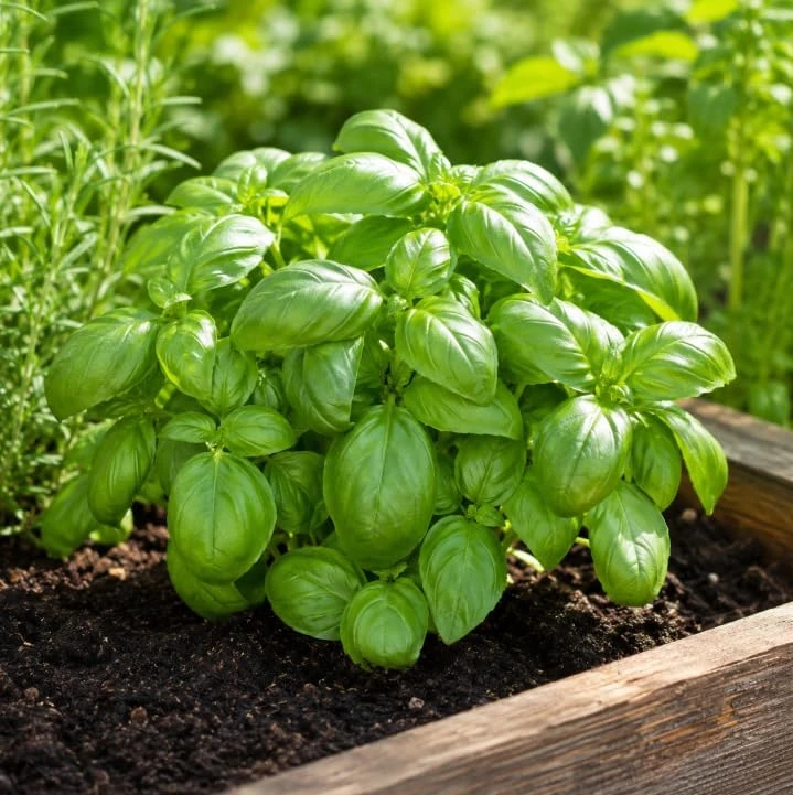 Sweet Basil Live Plant - 2 Plants Per Pot, 4-6 Inch Tall, Large Leaf Herb for Indoor & Outdoor - Image 4
