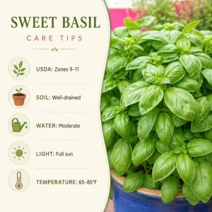 Sweet Basil Live Plant – 4 Inch Pot, 3-5 Inches Tall, 2 Plants – Culinary Herb - Image 5