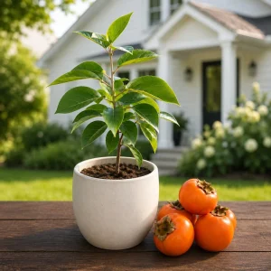 Sweet Persimmon Live Plant – 6-12 Inch Fruit Tree in Quart Pot – Outdoor Planting - Image 5