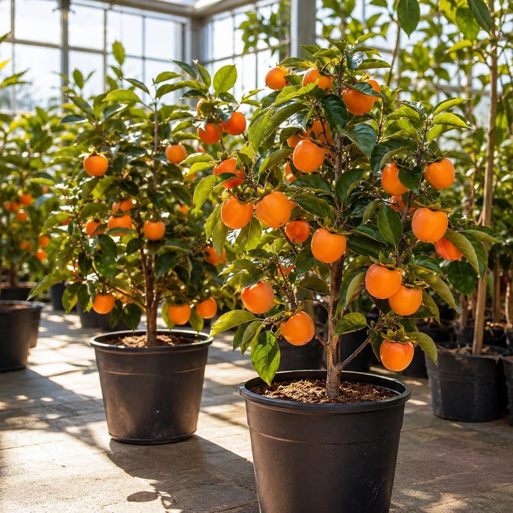 Sweet Persimmon Tree Live Plant – 6-12 Inch Tall – Quart Pot – Outdoor Fruit - Image 5