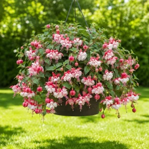 Swingtime Fuchsia Live Plant - Red & White Flowers, 4-6 inch, 5 Inch Pot - Image 7