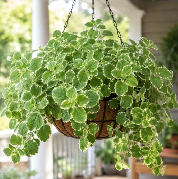 Variegated Cuban Oregano Live Plants - 2 Pack, Fragrant Herb, 3-5 Inch Tall for Indoor & Patio - Image 2