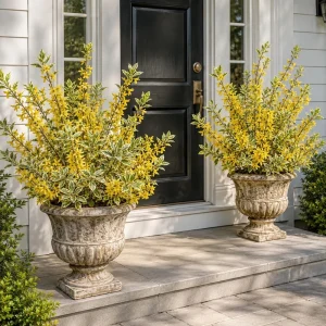 Variegated Forsythia Live Plant - Yellow Spring Flowers, Fast Growing Shrub, 2.5 Inch Pot, Outdoor - Image 6