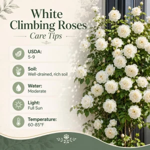 White Climbing Roses Live Plant - Fragrant Perennial Bush - 2-4 Inch Tall - Image 4