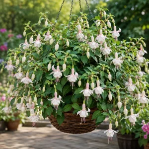 White Fuchsia Live Plant – 4-6 inch Tall – 5 Inch Pot – Outdoor & Indoor - Image 5