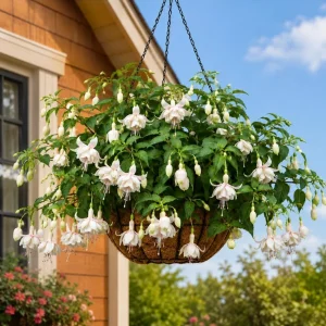 White Fuchsia Live Plant - White Purple Flowers, 4-6 Inch Tall, 5 Inch Pot - Outdoor/Indoor - Image 6