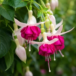 White Pink Fuchsia Live Plant – 4-6 inch Tall, 6 Inch Pot – Home Garden - Image 1