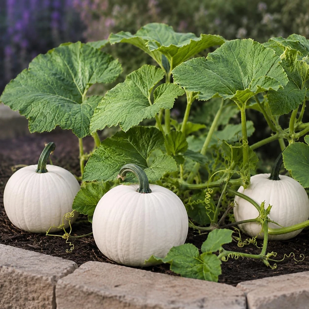 White Pumpkin Live Plant for Planting - Winter Squash Vegetable, 2-4 Inch Tall - Image 4