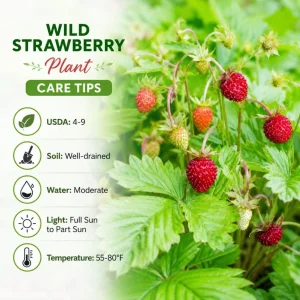 Wild Strawberry Live Plant - Set of 2 Sweet Berry Seedlings, 4-6 Inch Tall, 3 Inch Pot, Outdoor - Image 4