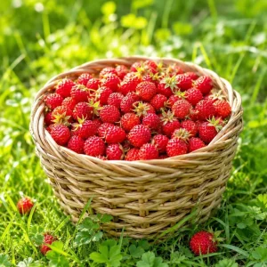 Wild Strawberry Live Plant - Set of 2 Sweet Berry Seedlings, 4-6 Inch Tall, 3 Inch Pot, Outdoor - Image 1