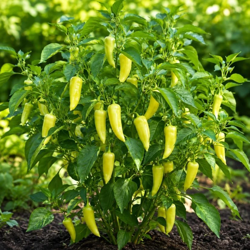 Yellow Banana Pepper Live Plants - 2 Seedlings, 3-5 Inches Tall, 4 Inch Pot, Outdoor Vegetable - Image 2