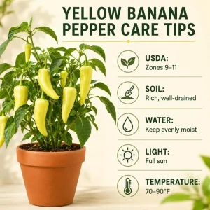 Yellow Banana Pepper Live Plants - 2 Seedlings, 3-5 Inches Tall, 4 Inch Pot, Outdoor Vegetable - Image 5