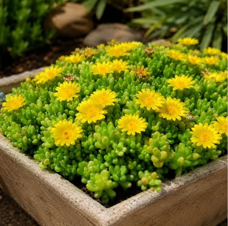 Yellow Ice Plants Live 2-Pack, 3-6 Inch Tall Succulent Ground Cover, 4 Inch Pot - Image 5
