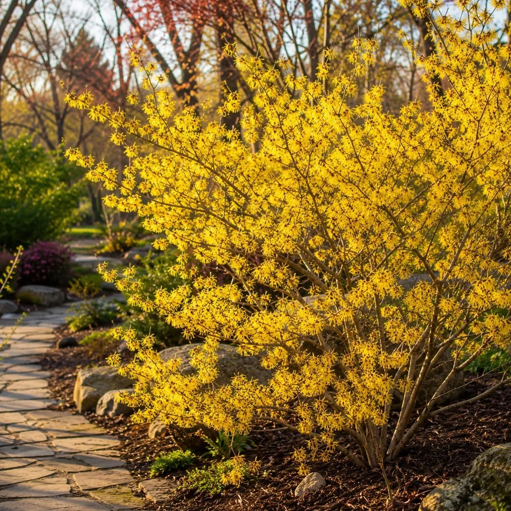 Yellow Witch Hazel Live Plant – Hamamelis Shrub – 6-12 Inch Tall – Quart Pot – Outdoor - Image 8